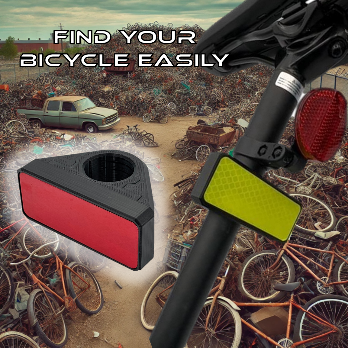 Stealth & Discreet AirTag Bicycle Mount | Unique 3-Piece Design with No Visible Screws | 3D Printed