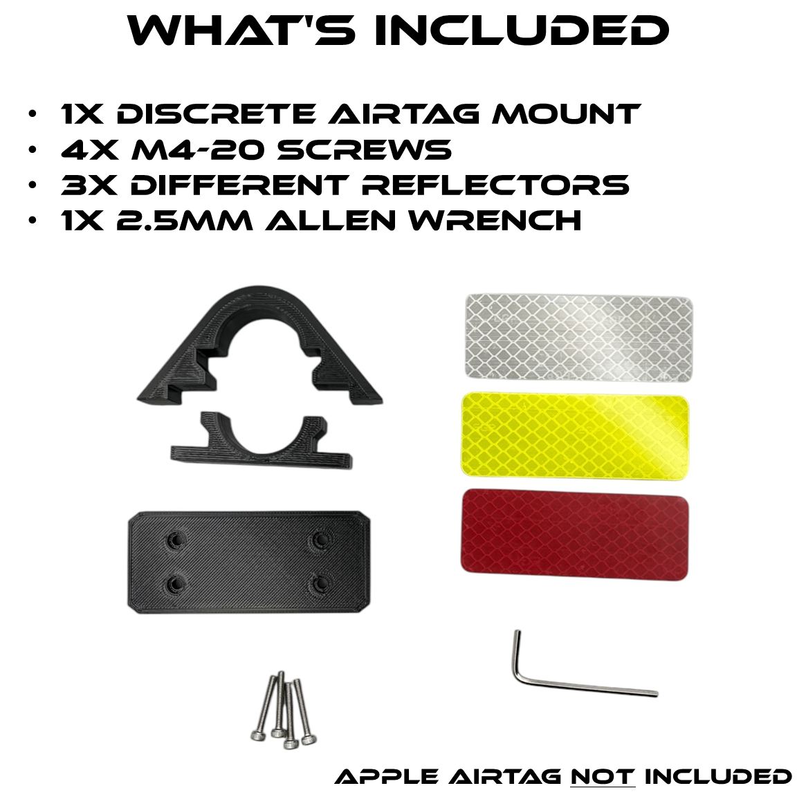 Stealth & Discreet AirTag Bicycle Mount | Unique 3-Piece Design with No Visible Screws | 3D Printed