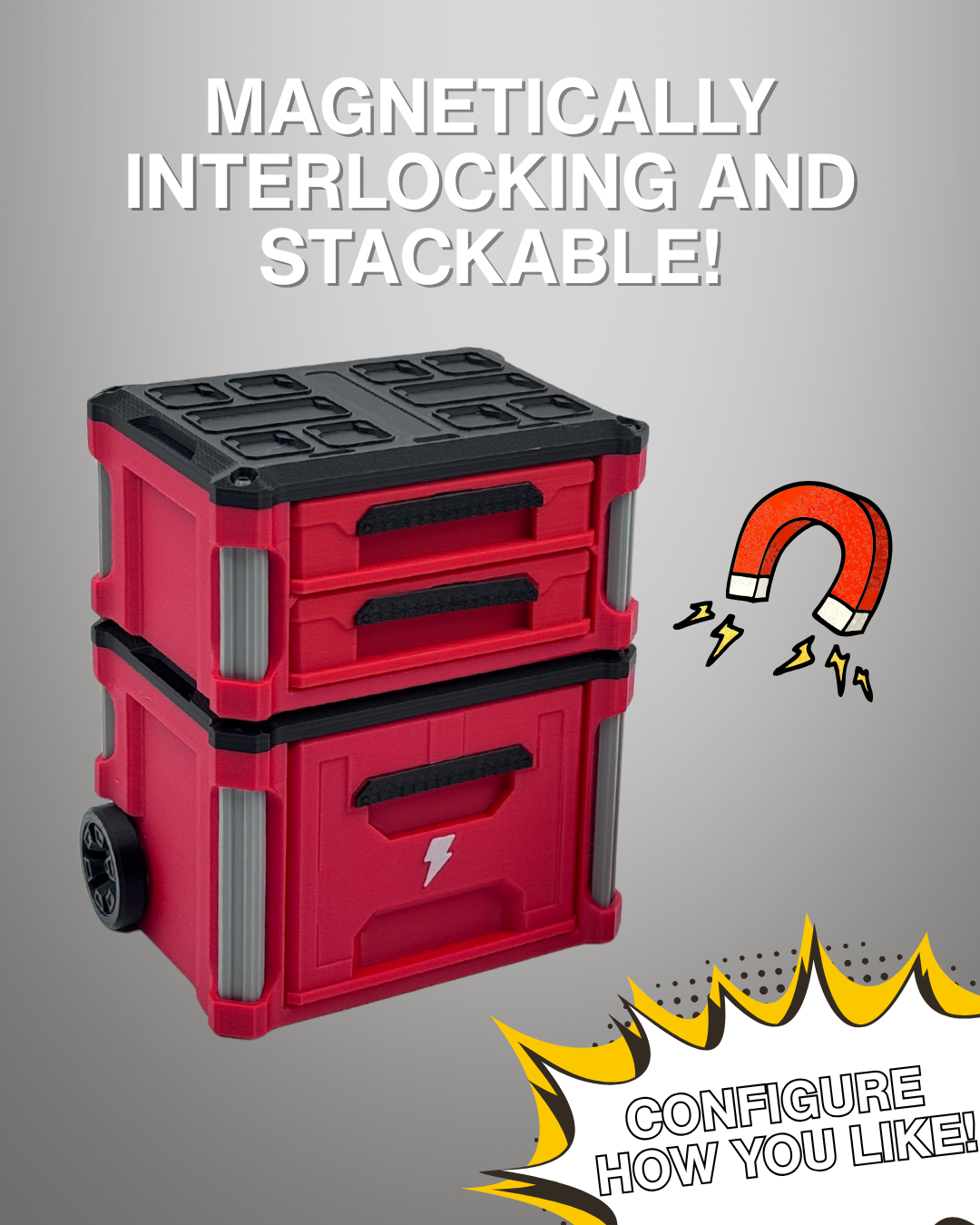 Milwaukee Packout Inspired Desktop Accessory | The Original | 3D Printed Storage Solution | Christmas Gift