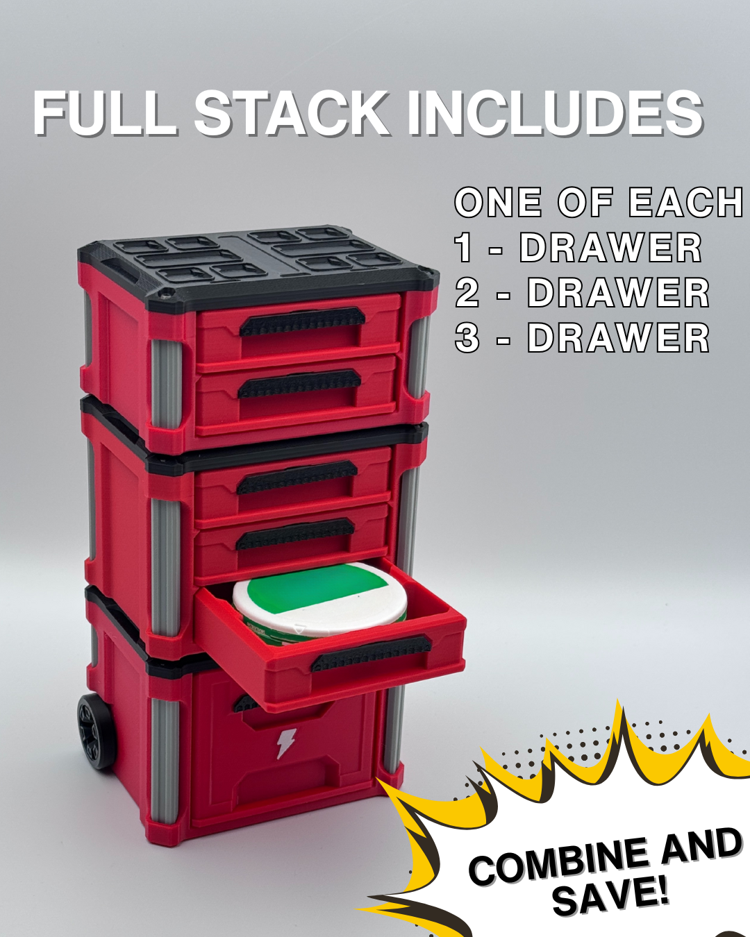 Milwaukee Packout Inspired Desktop Accessory | The Original | 3D Printed Storage Solution | Christmas Gift