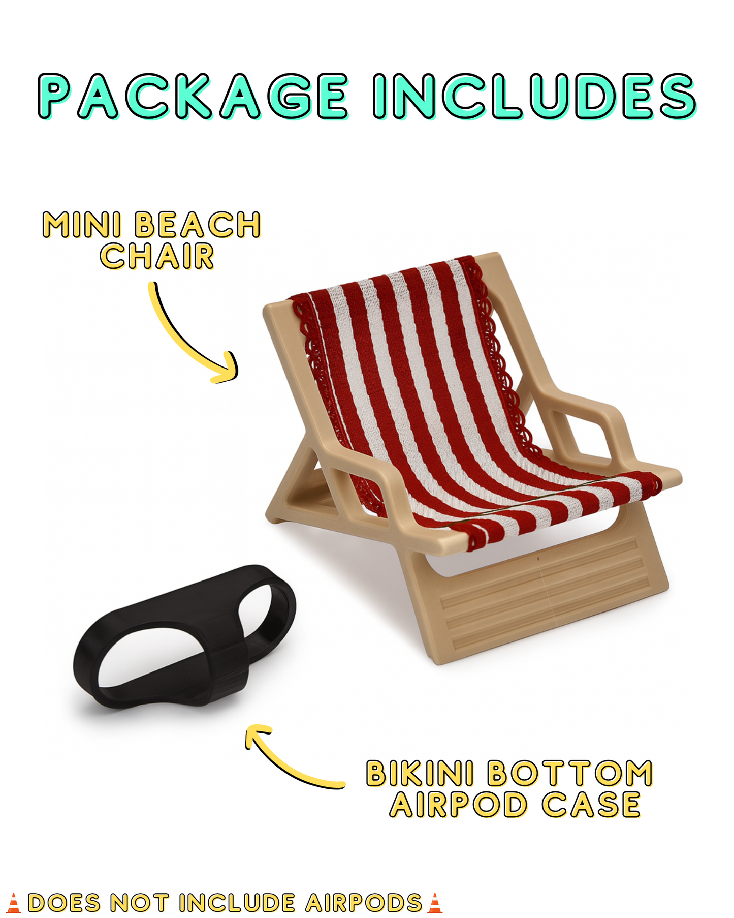Bikini Bottom AirPod Case with Mini Beach Chair Display | The Original | 3D Printed Airpod Case
