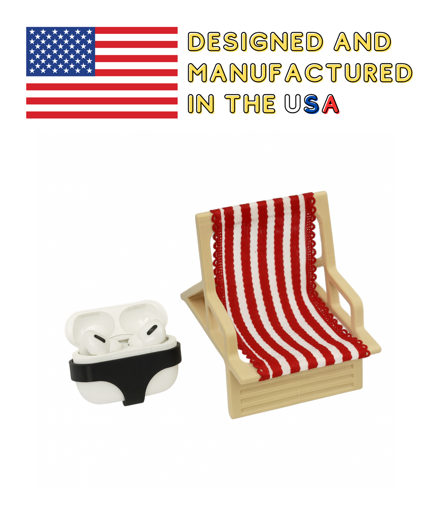 Bikini Bottom AirPod Case with Mini Beach Chair Display | The Original | 3D Printed Airpod Case
